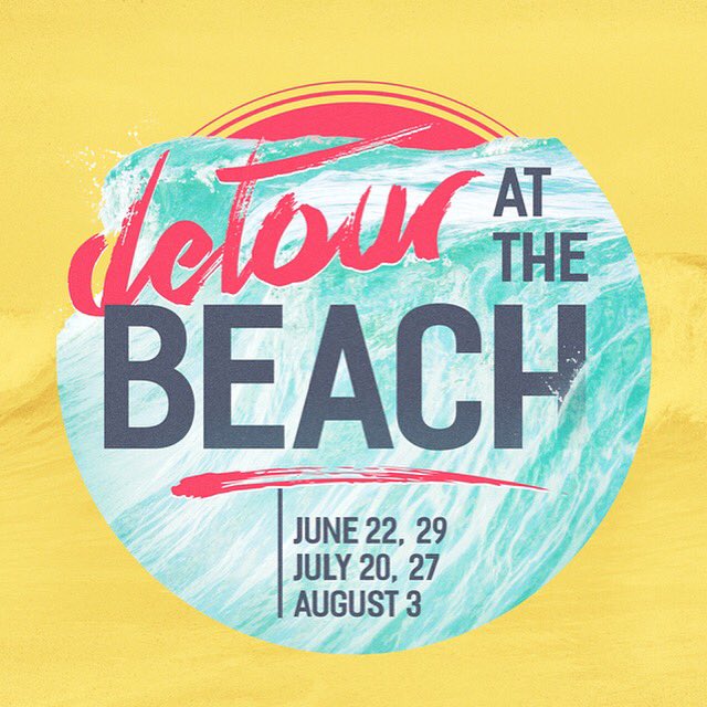 take_a_detour's tweet photo. hey, let's have church on the beach! βͺοΈ+π=π€ this is what #DETOURSUMMER is all about! see y'all TOMORROW! https://t.co/SvD9QFGggs