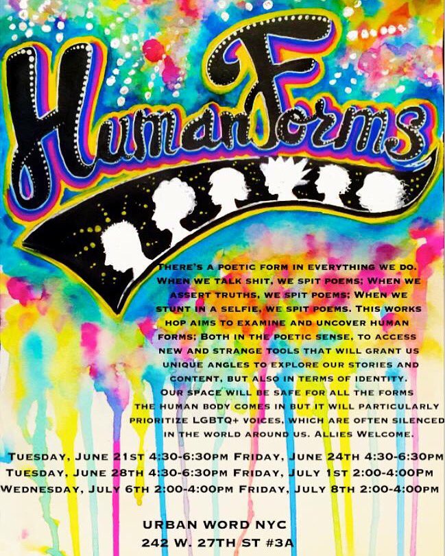 urbanwordnyc's tweet image. Teens poets ages 13-19! Join us today 4:30-6:30 as we kick off our first #HumanForms workshop w/ Ben Vock! #LGBTQ+