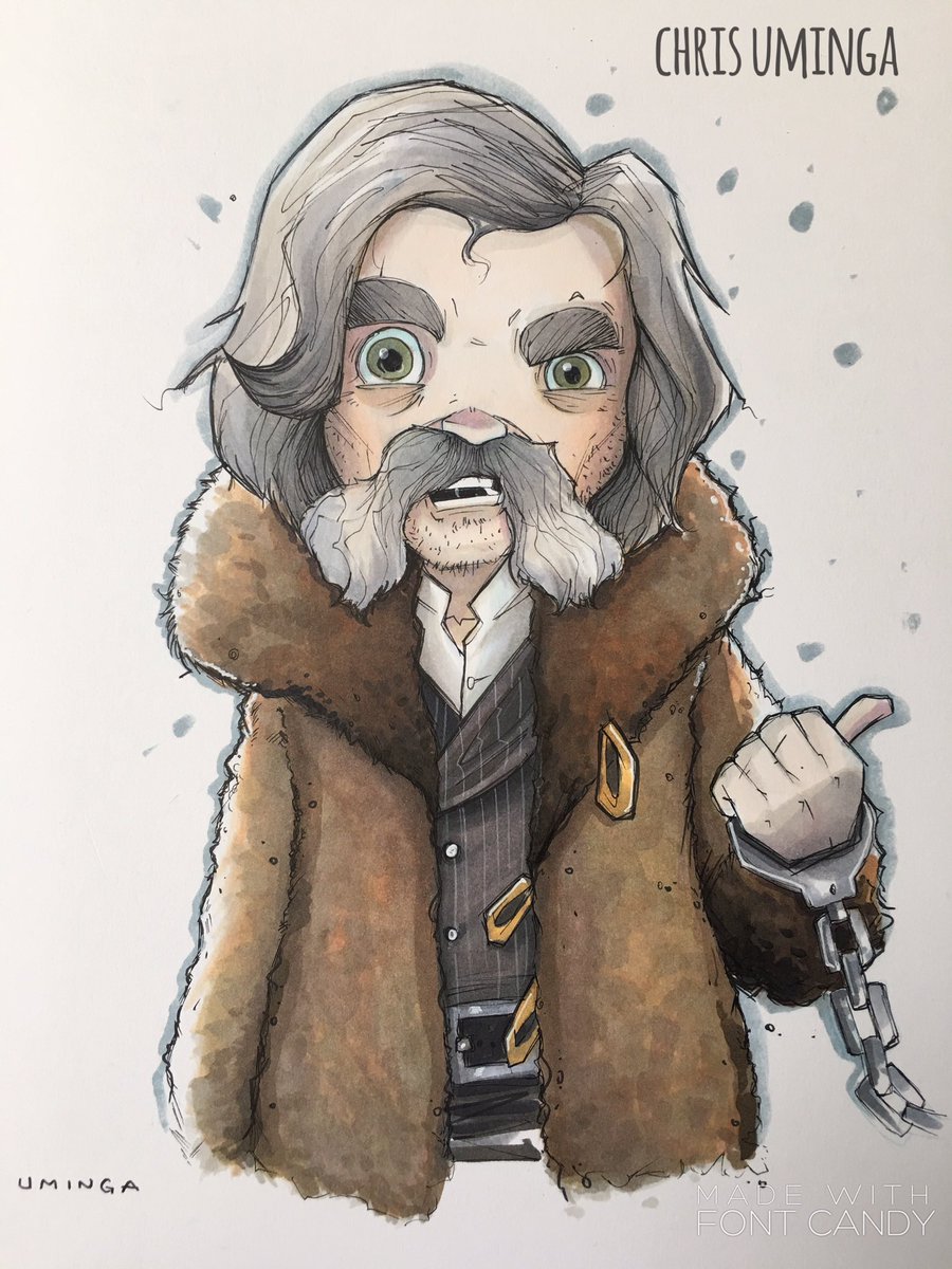 Uminga720's tweet image. Today's #dailysketchesareback is The Hangman from #thehatefuleight. Join  @Chrissie_Zullo @BillyFowler @fletcher720