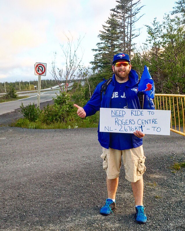 Fulf709x's tweet photo. 2,676km from NL to the 416 its a long hike and a ride would help out! ⚾️ #bluejays @BlueJays @TD_Canada #TDTuesday https://t.co/jssrn0Z8S9