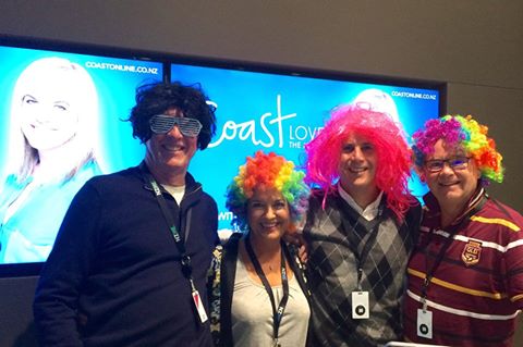 NZMECareers's tweet photo. Fun times with the @Coast_fm team today #wigwednesday for #childcancerfoundation at #NZME https://t.co/VJJAVfl5k1