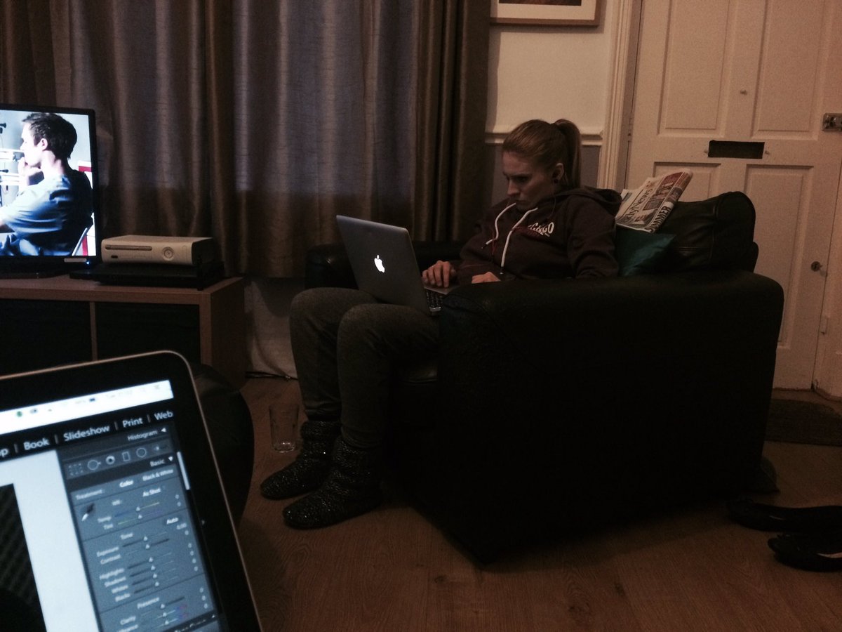 The_Partisans's tweet photo. @Wearepartisan HQ. Lorna on emails, Zo on sound, me on photo editing, @stuartpartisan on Clash of the Titans https://t.co/7lZSMkqsfl