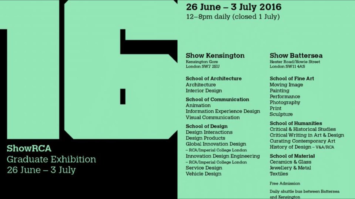 TextilesRCA's tweet photo. Opening this weekend #rcatextiles2016 #graduateshow #woobuilding #battersea #showrca https://t.co/5pa73RYaQA