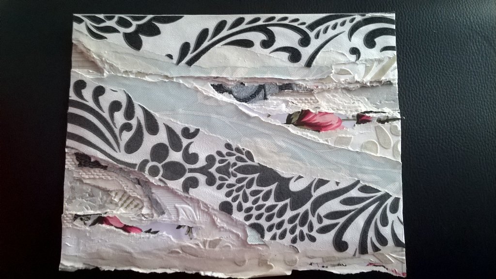 LukeBeechArtist's tweet photo. That's 2 of the #wallpaper collages done now. Layering and stripping. Might work into them some more.. #art #collage https://t.co/wqaLPwnM77