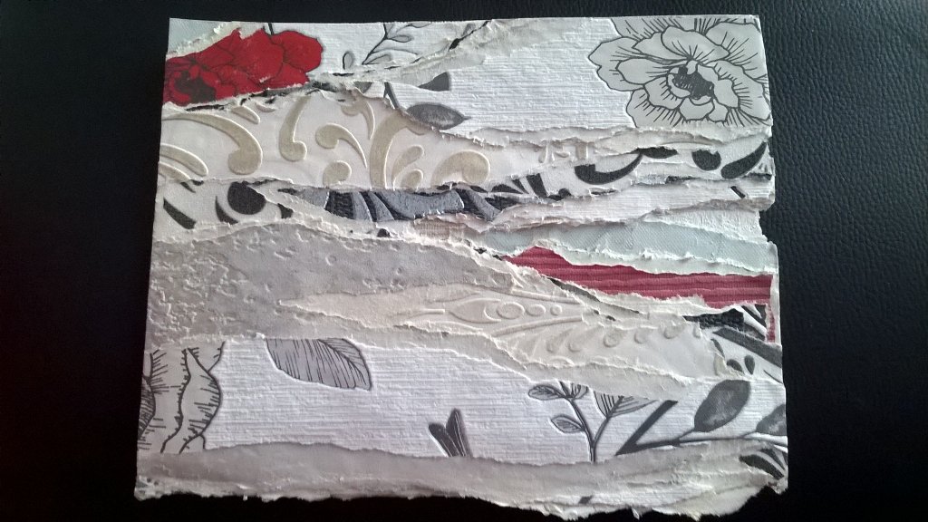 LukeBeechArtist's tweet photo. That's 2 of the #wallpaper collages done now. Layering and stripping. Might work into them some more.. #art #collage https://t.co/wqaLPwnM77