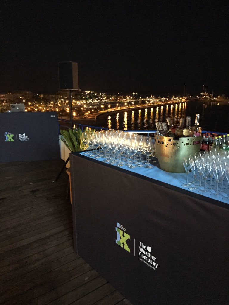 matthewcandy's tweet photo. Cognitive cocktail after-party starting soon #CannesLions #IBMiX @ibminteractive @warrentomlin @papasgbs https://t.co/B5S7JejONv