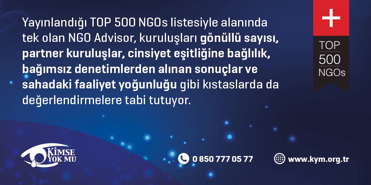 kimseyokmu_'s tweet photo. TOP 500 NGOs listesiyle alanında tek olan NGO Advisor,kuruluşları çeşitli kıstaslarda değerlendirmeye tabi tutuyor. https://t.co/jDC0VMD77z