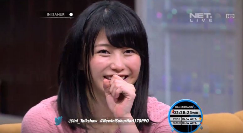 mdtvindonesia's tweet photo. Aduh, senyumnya bikin kenyang, manisss banget  @Yui_yoko1208 #NewIniSahurHari17OPPO https://t.co/mG8yjlPIyi