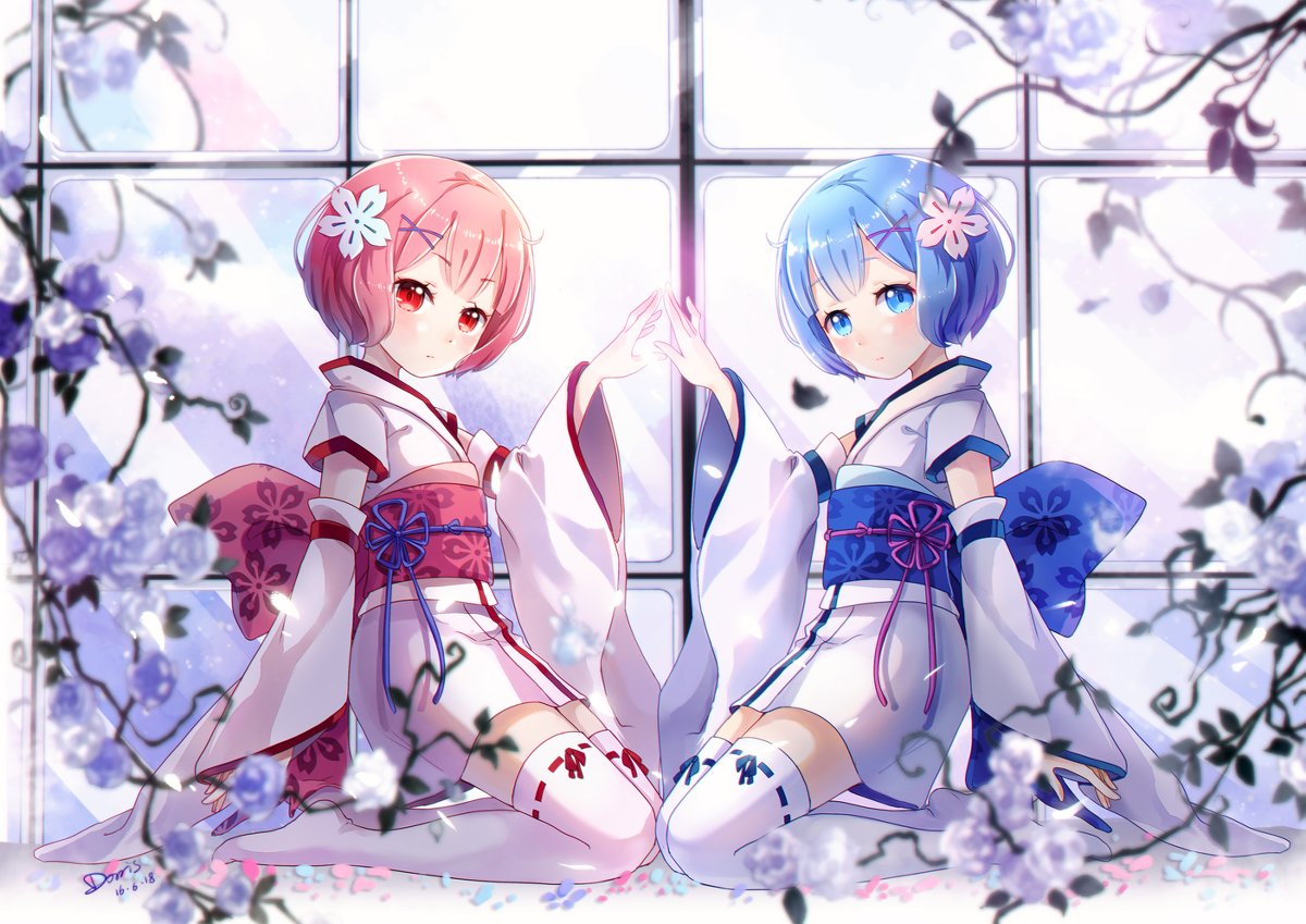 Fan Art of the Day: a young Ram and Rem by Dorris Source. 