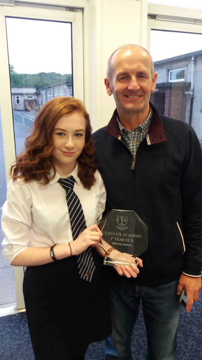 Cumnock Academy prizegiving. Katie with 4th year Dux Award and proud dad !!