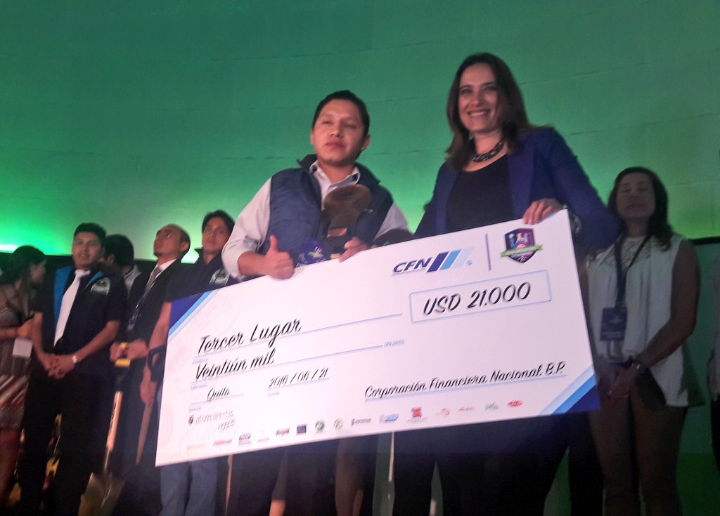 quitolibertario's tweet photo. .@bellhermosa felicitamos a los tres ganadores de la Liga #EmprendedoresCFN #FinalLEE2 @Vice_Ec @CFN_ECUADOR https://t.co/4gI1UHvd4s