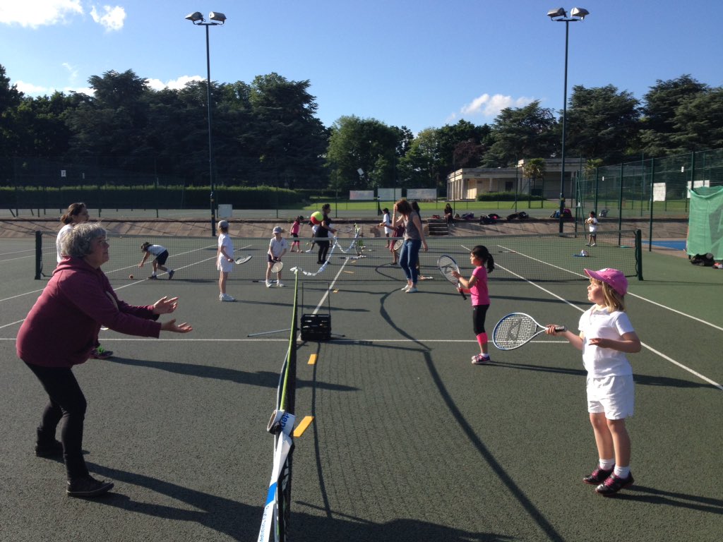 MemorialParkCTC's tweet photo. Great fun #tennis for kids 19 children + parents and grandparents enjoying no bounce week https://t.co/9rKUtMGozZ