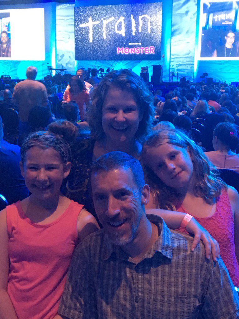 bashby78's tweet image. Family selfie at Train concert!!!!  #SHRM16 #nationalselfieday #