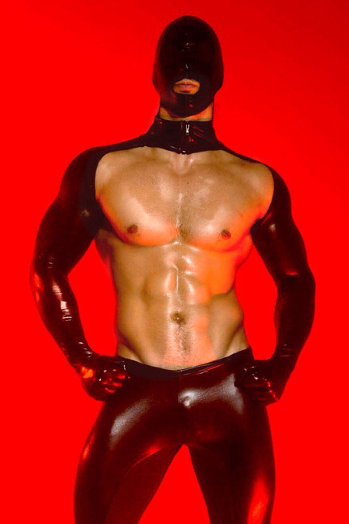 Students gay latex model