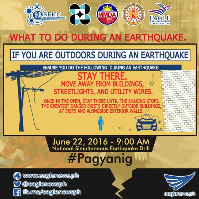 AngelaLongalong's tweet photo. #MMShakeDrill in preparation for the Big One 
#Pagyanig #EagleNewsPH https://t.co/U3SqKHtSrD