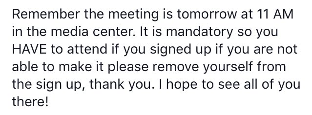 MEETING TOMORROW IN THE MEDIA CENTER AT 11 AM