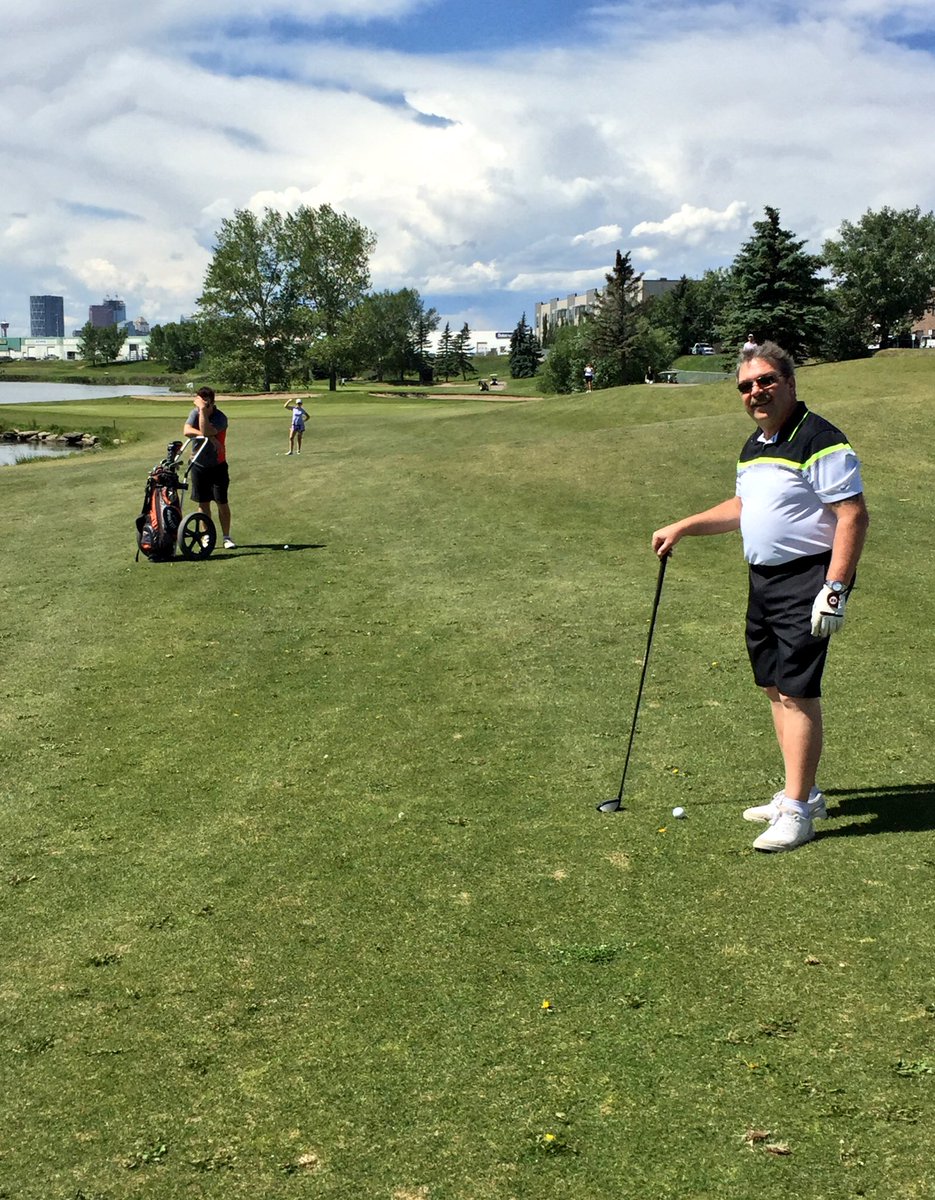 NadineScotland's tweet photo. It's kind of hard to see me back there...because that's how far the longest drive went! 🏌 NBD #tootingmyownhorn https://t.co/hQJpn84eGr
