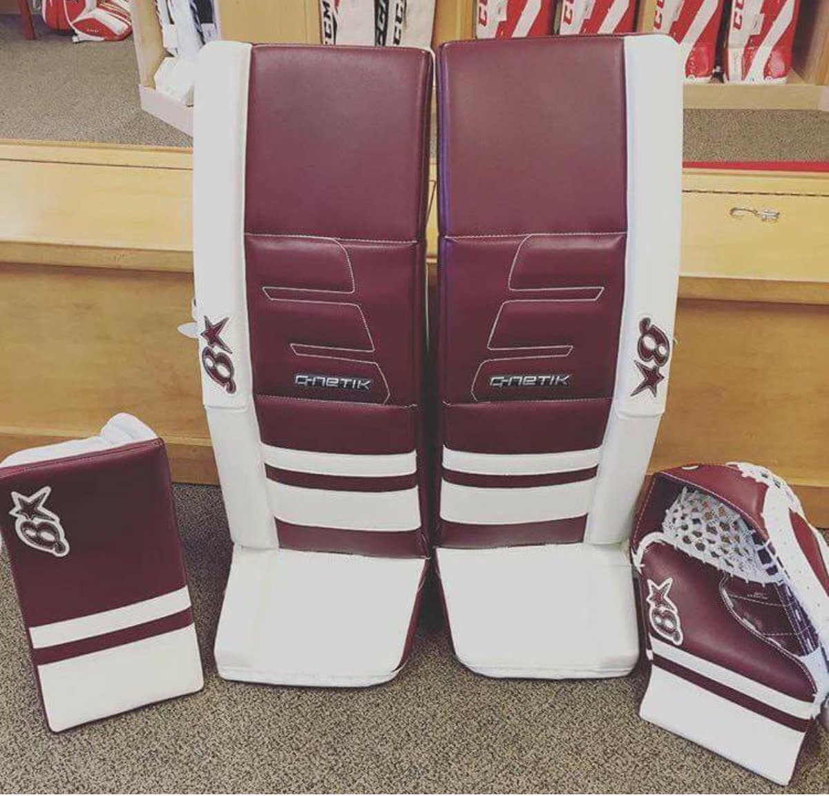 ProSkateGoal's tweet photo. Holy crap, these are #BeastMode @chevsauce38 is the #padboner maker today. @goaliesonly making us blush AGAIN https://t.co/dyx8E8W6yy
