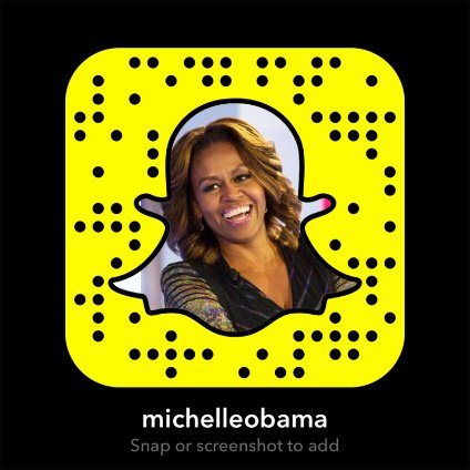 backchatmedia's tweet photo. It's totally a coincidence that Michelle Obama joined Snapchat on #NationalSelfieDay https://t.co/qL1XVlh9AF