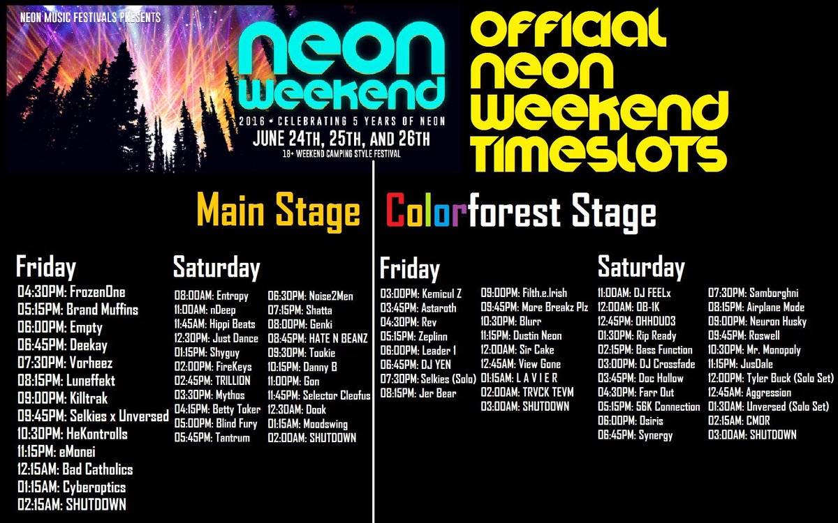 CampNeon's tweet photo. This Lineup Tho! https://t.co/hW3jFMHHcC