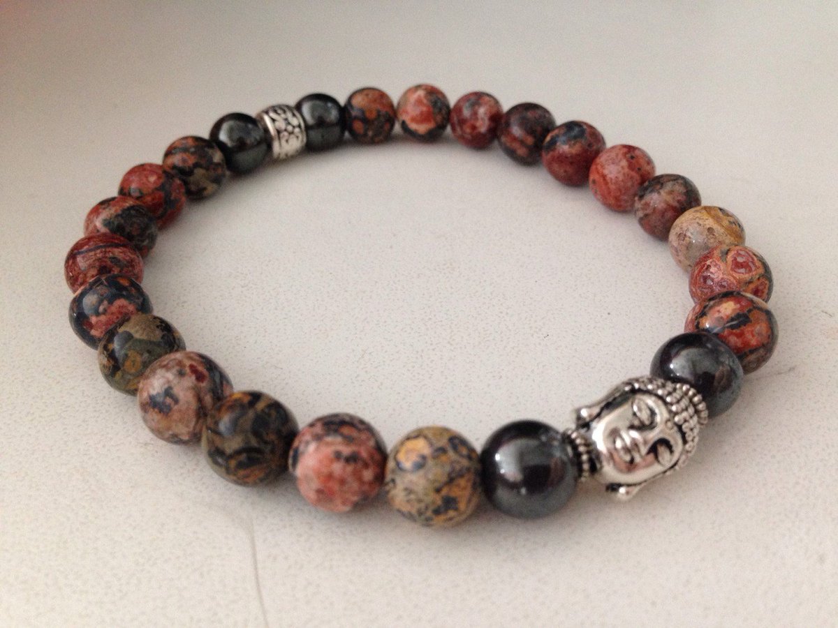 GinaMason1250's tweet photo. Buddha mens bracelet in leopardskin jasper and hematite, calming and… https://t.co/j2fg3N1pul #etsymntt #DetoxSystem https://t.co/dMFsoYQojY