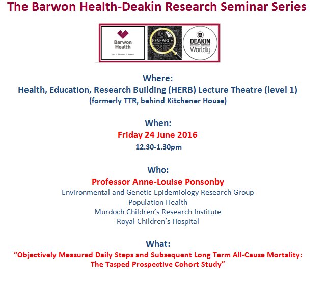 IMPACTDeakin's tweet photo. Got some free time this Friday?Come to HERB for @BarwonHealth & @Deakin's lunchtime presentation #learnoverlunch https://t.co/zOSKyRc64d