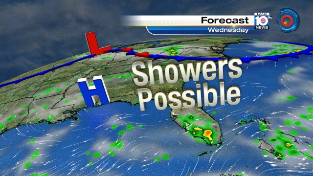 Showers still are possible Wednesday as an easterly wind flow persists. https://t.co/GBNoMoAxYH