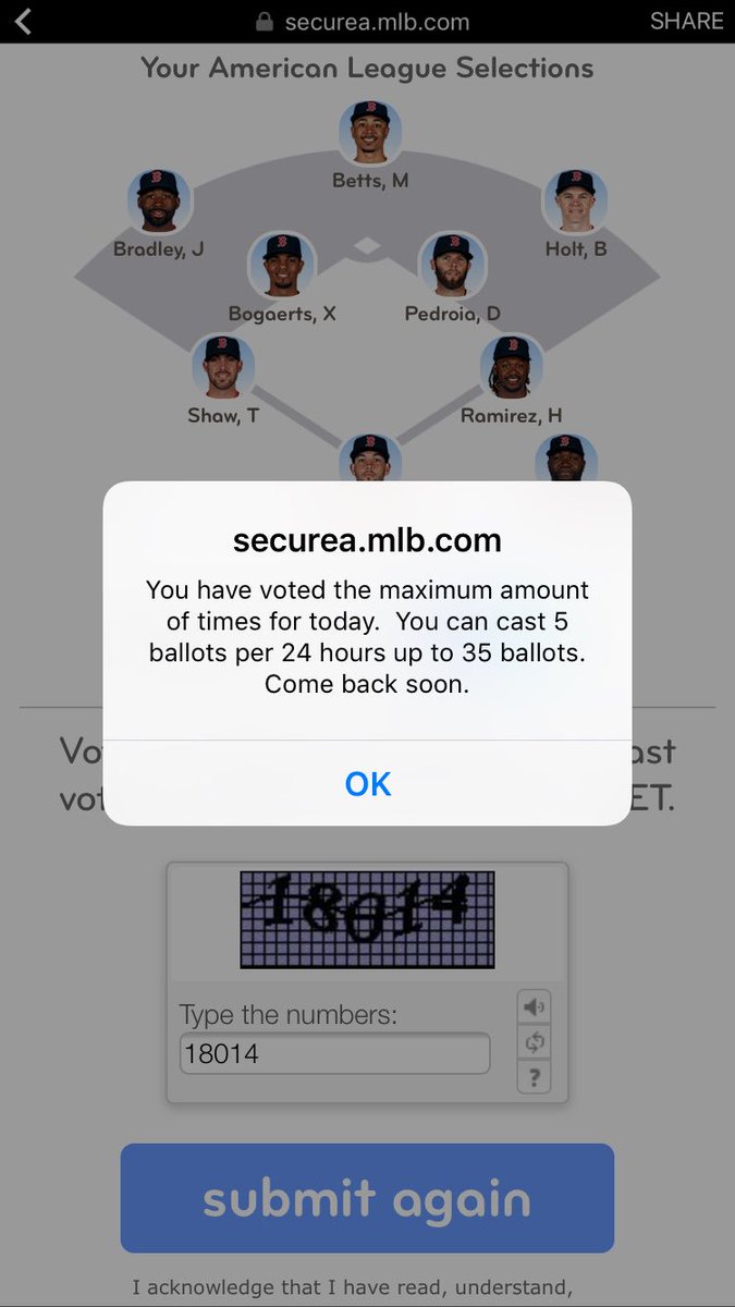 krook509's tweet photo. I did my duty for the #RedSoxNation today and I'll do it again tomorrow! @RedSox  #redsox #ASG  #RedSoxASG #VoteASG https://t.co/LdGfRJq0XO