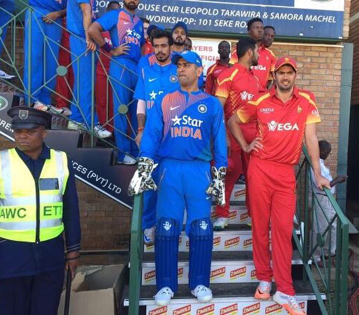 All set for today's game against Zimbabwe #BleedBlue💙 #JaiMataDi 😊😊
