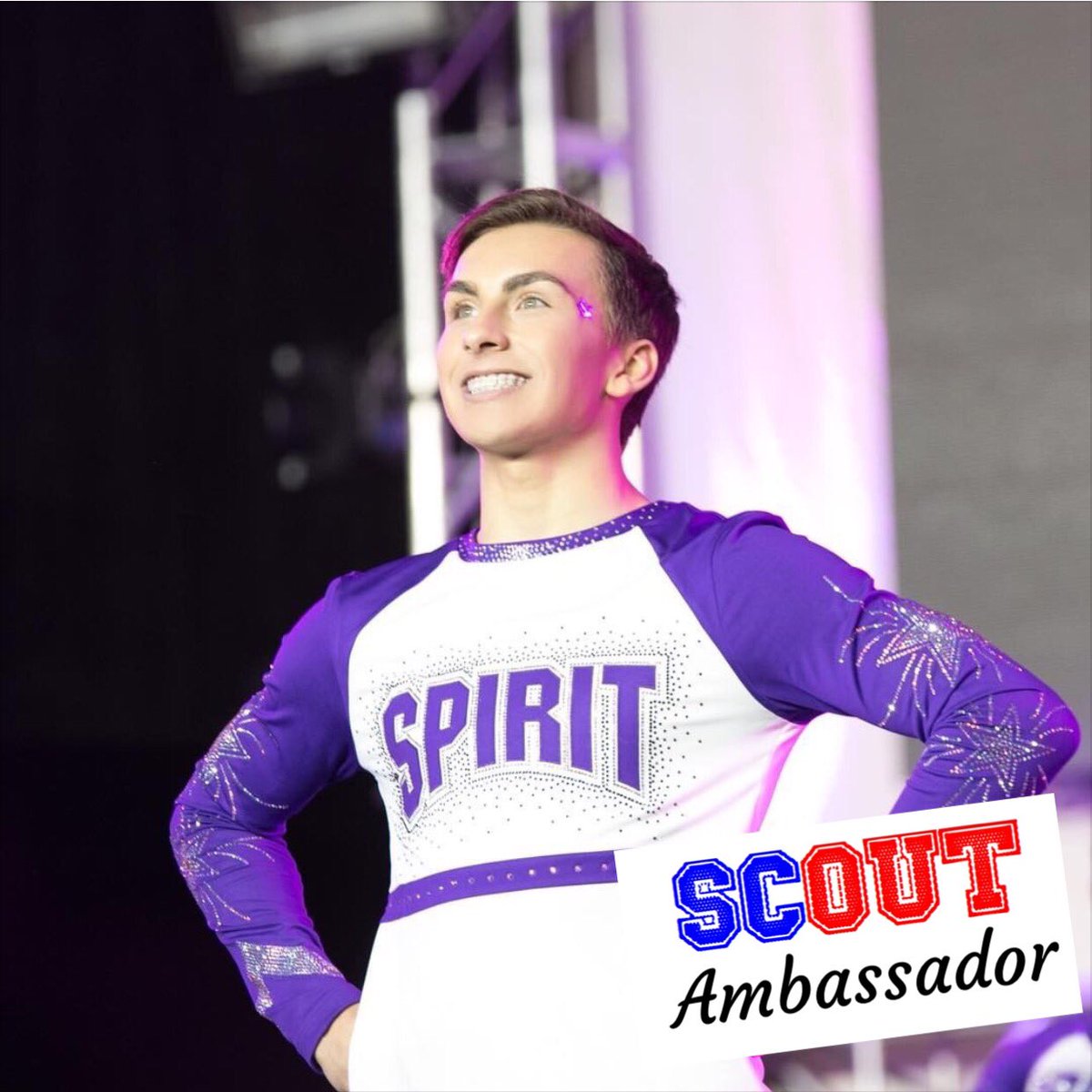 ScoutOutCamp's tweet image. We love that our family is growing! Say hello to our new #SCOUTAmbassador @NoahBradly 💙❤️ #cheerleading