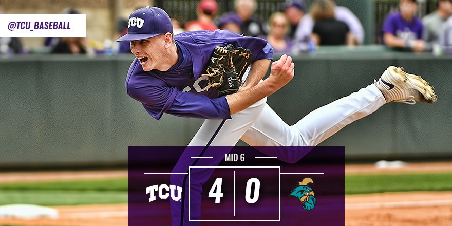 TCU_Baseball's tweet photo. TCU adds one run in the top of the 6th to open up a 4-0 lead. #GoFrogs #NEGU https://t.co/gBpGO0BtPb
