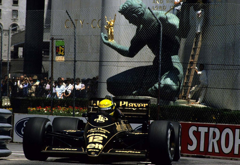 1986 #USGP. Ayrton Senna 🇧🇷 in Lotus 98T dominates in Detroit, scoring his 4th win in #F1