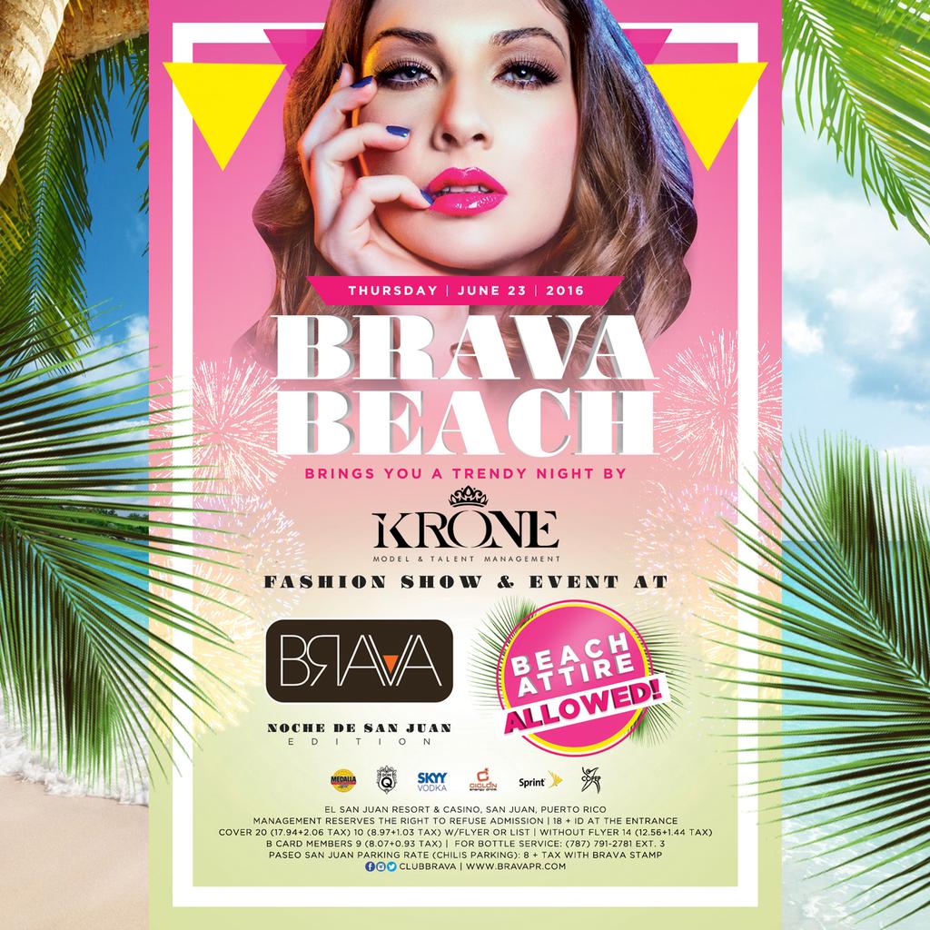 astridsmartinez's tweet photo. 8pm til 10pm #vipcocktail #fashionshow #kronemodels #nochedesanjuan at #clubbrava #bravabeach https://t.co/hdT40JgBTF
