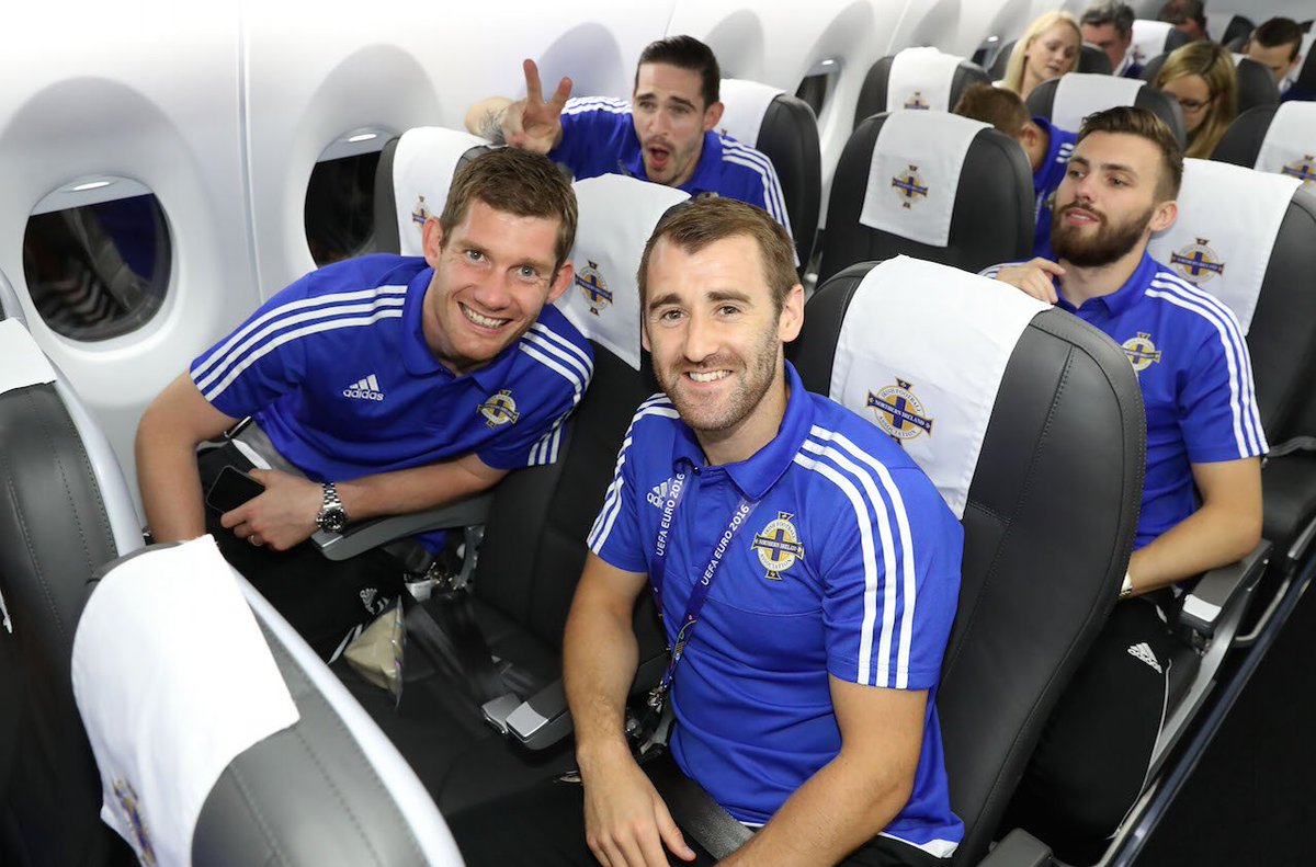NorthernIreland's tweet image. PICS | When you hear you're through to the last 16 of @UEFAEURO 😃💚#DareToDream #GAWA