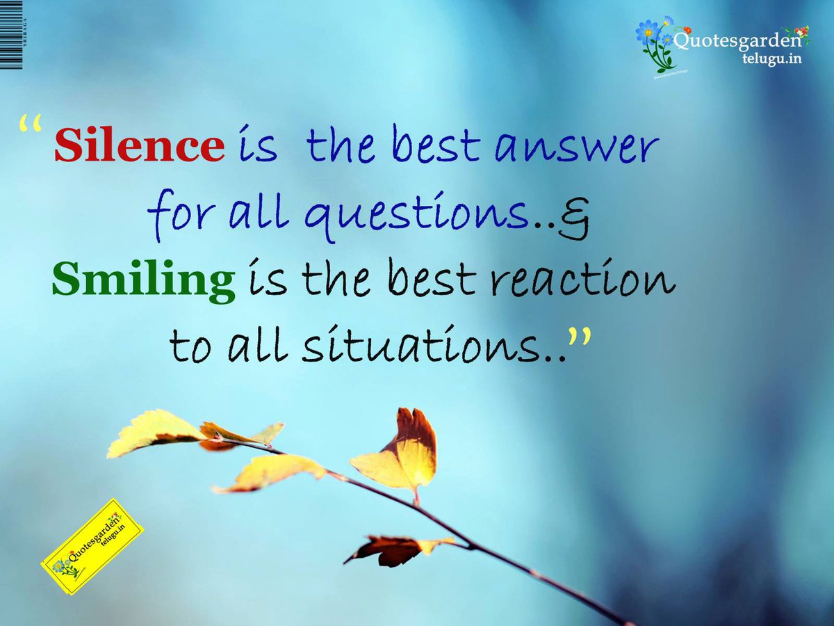 fastinflex1's tweet photo. "Silence is the best answer for all questions ... @quote  #inspiration #motivation https://t.co/nE8fkAuX0z