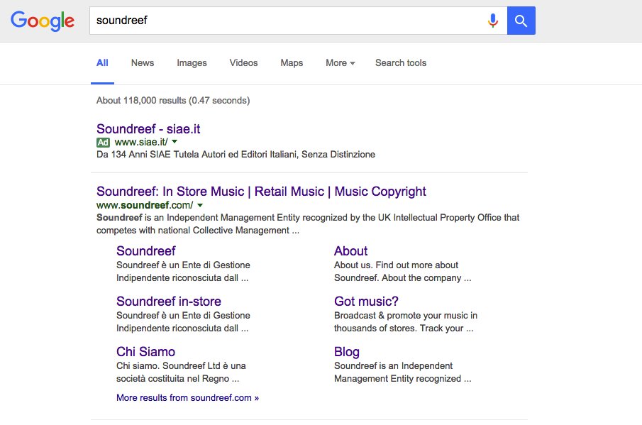 soundreef's tweet photo. @SIAE_Official usa il nome di #Soundreef per farsi pubblicità su #GoogleAdwords.
#SoundreefnonèSIAE
@GoogleItalia https://t.co/7RcTpyip8V