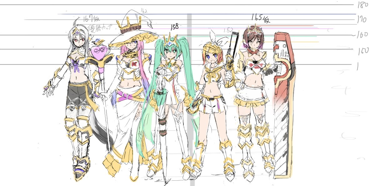 @irosirabe 今回のハクさんの別レイヤーという名のおまけでございます。なんとなく揃ってきましたね。地味にリンちゃんの武器が変わってきております。 