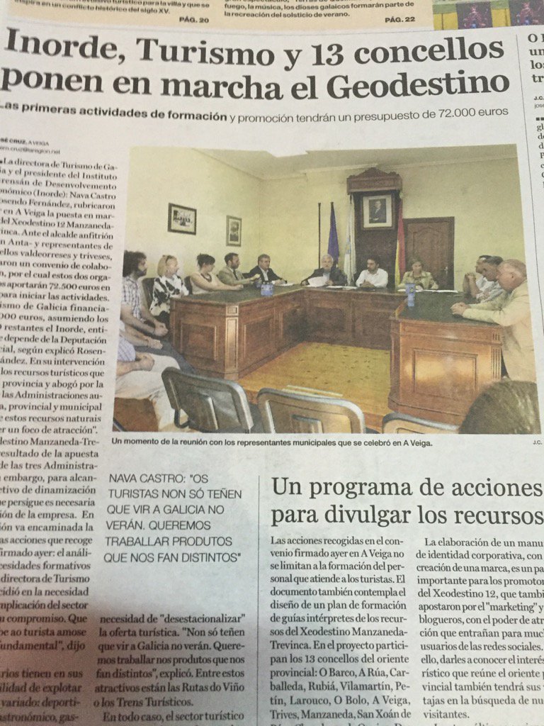 roslufe's tweet photo. #OU15-19 @Inordeourense, Turismo y 13 concellos ponen en marcha el Geodestino, @LaRegion #CreoenOurense https://t.co/my5ZmFTt34