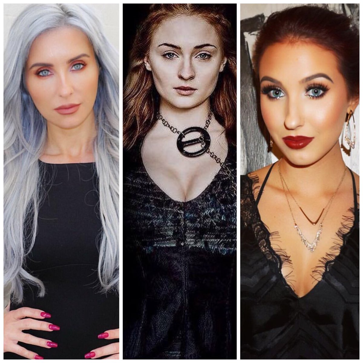 ChyMarie89's tweet photo. Doppelgängers unite @norvina1 @SophieT @Jaclynhill  or am I the only one who sees it ? 😂🙈 https://t.co/eN69VJPLPa