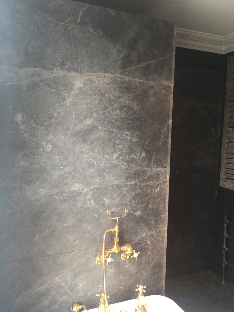 artemis_restore's tweet image. Finished floor too partitioned wall height complete with floor and shower tray. #stonework #marblecladding #graft