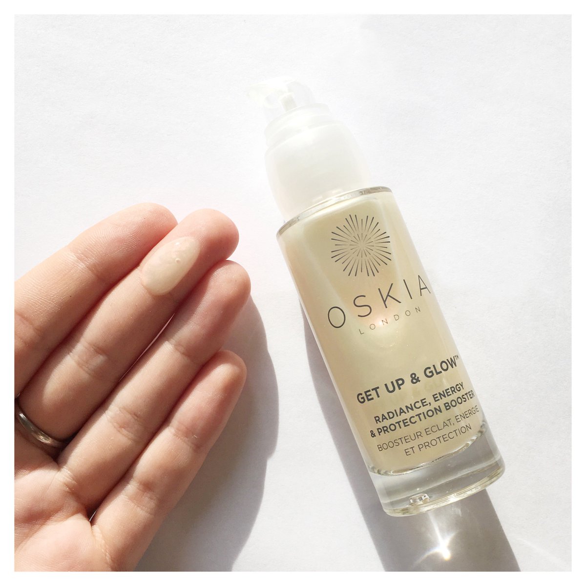 OSKIA's tweet photo. Give skin a pick-me-up with our energising Get Up &amp; Glow serum. It boosts cell respiration for enlivened skin 💕 https://t.co/Xh2T0NOYUC