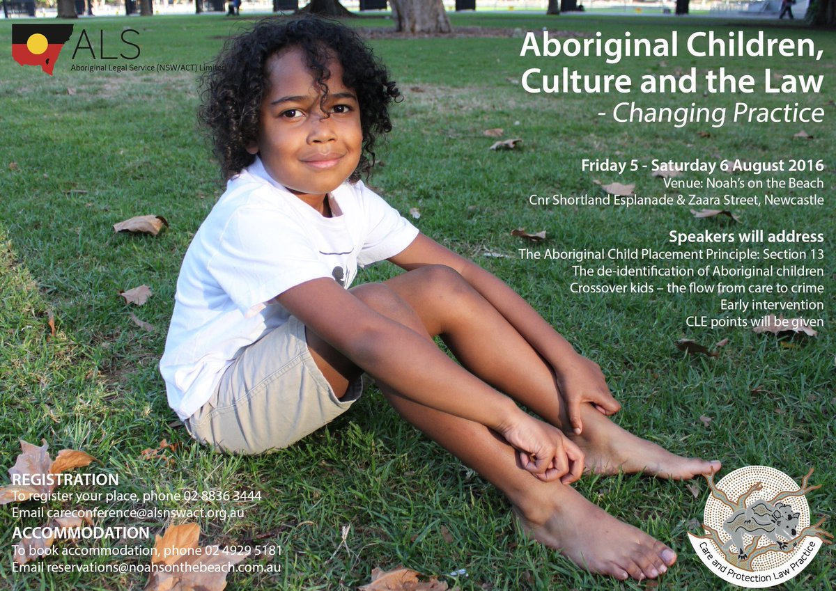 ALS_NSWACT's tweet image. Aboriginal children, culture and the law. A conference for everyone working with kids. Join us.