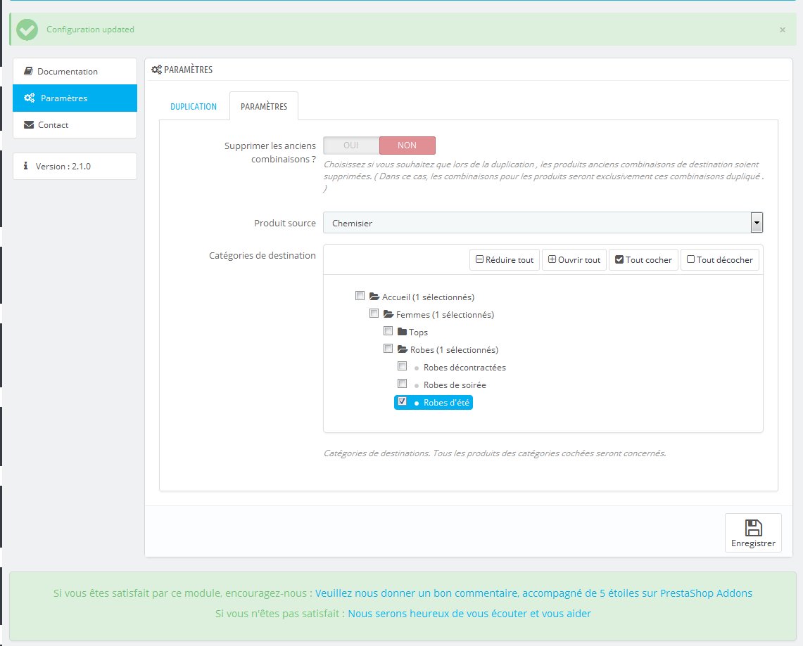 cleanpresta's tweet photo. Module PrestaShop de Duplication de déclinaisons (combinaisons), plus d’infos : https://t.co/VGTeZLrBqn https://t.co/MxProgZMAd