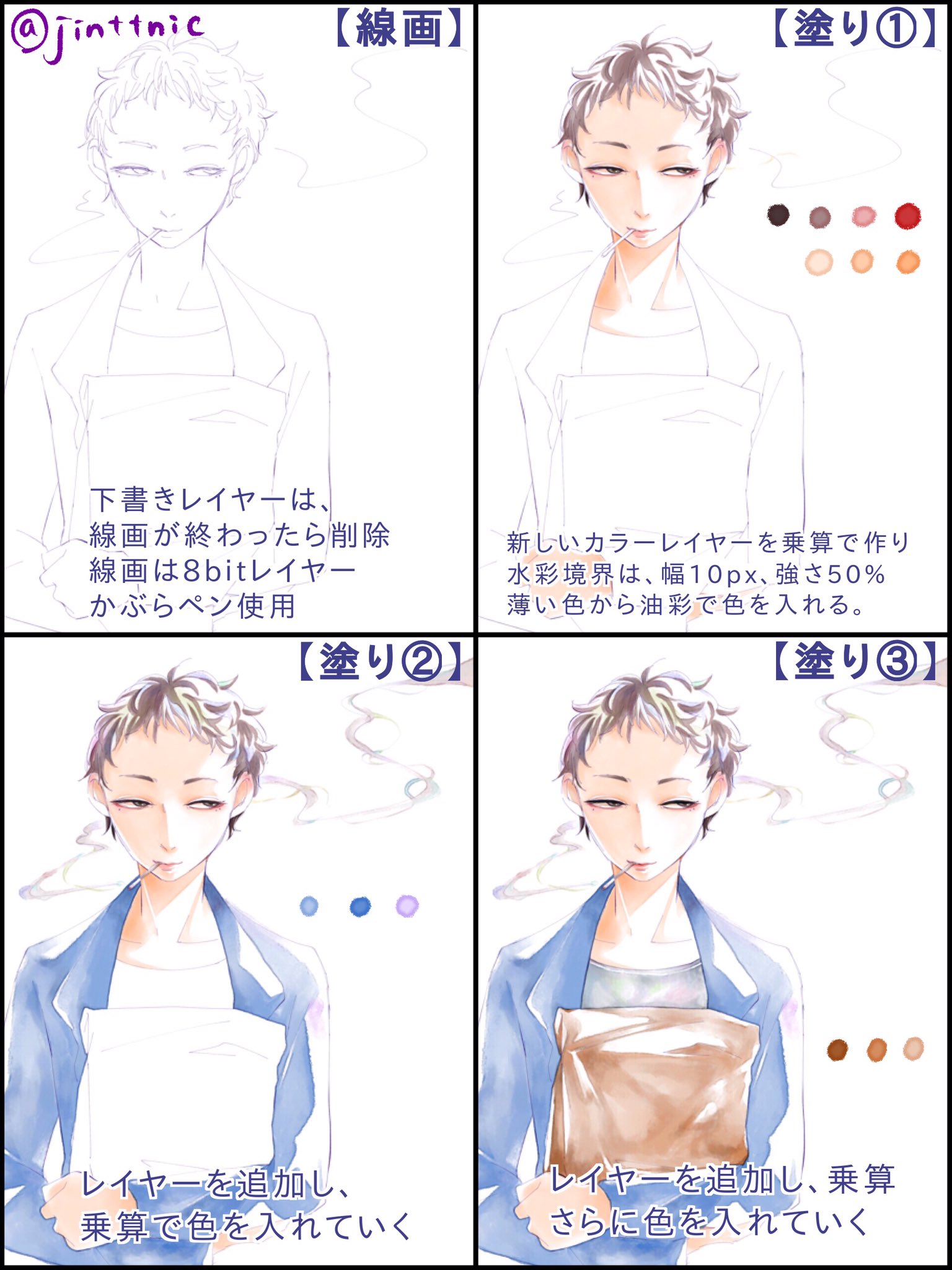 迅 にのる イカラジ本部 水彩境界でアナログっぽくを目指して 環境 Ipadpro Applepencil メディバンペイントメイキング T Co 2o9v4lyopt Twitter