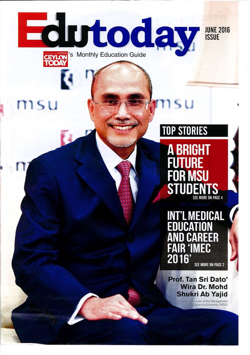 MohdShukriYajid's tweet photo. An interview with Edutoday a monthly magazine in Sri Lanka on educational opportunities at MSU. https://t.co/kp8PRyjZVF