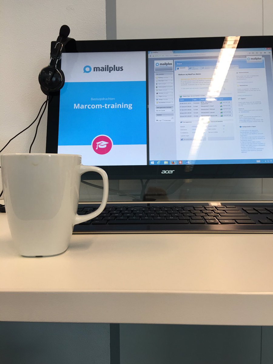 Gearriveerd in Zoetermeer samen met Corine en Jelmer voor de mailplus training! Koffie smaakt goed!