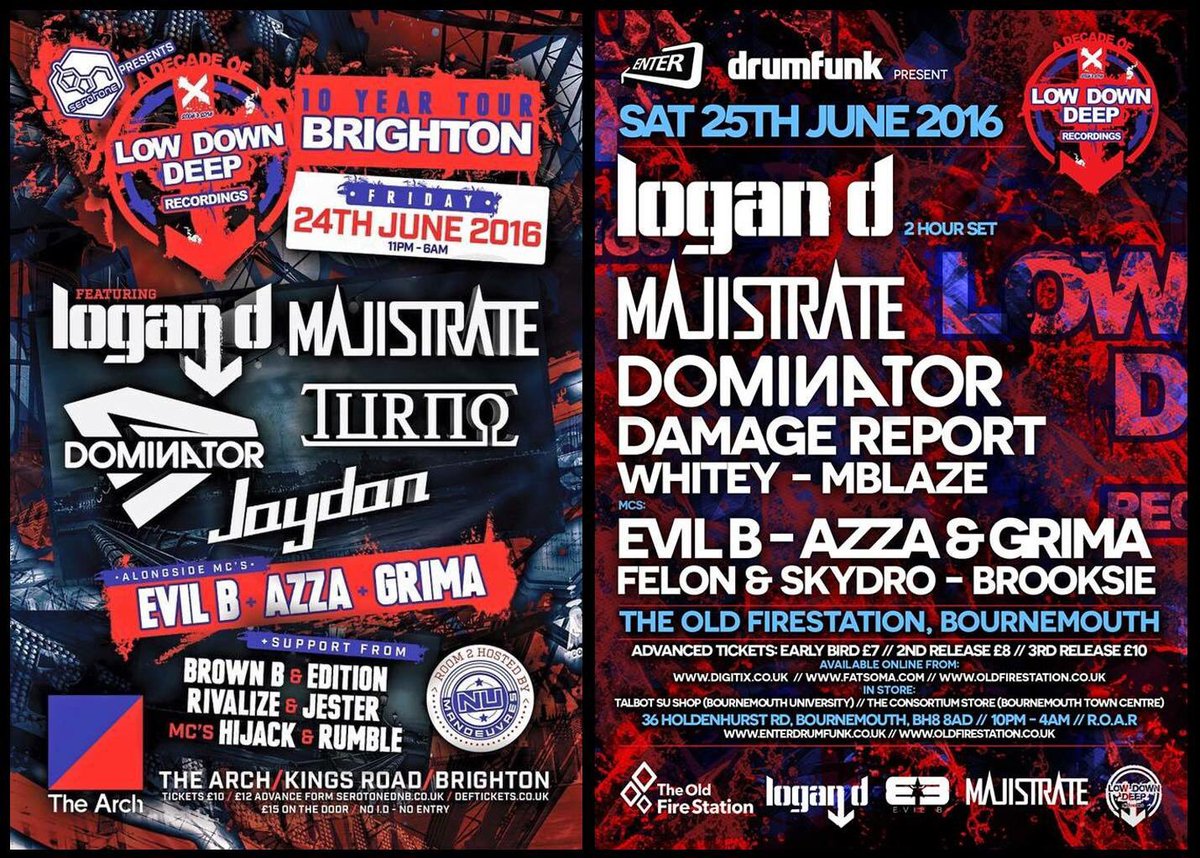 LOWDOWNDEEPRECS's tweet photo. This weekend we're celebrating A Decade of Low Down Deep in BRIGHTON &amp; BOURNEMOUTH ! https://t.co/5ufursrVex