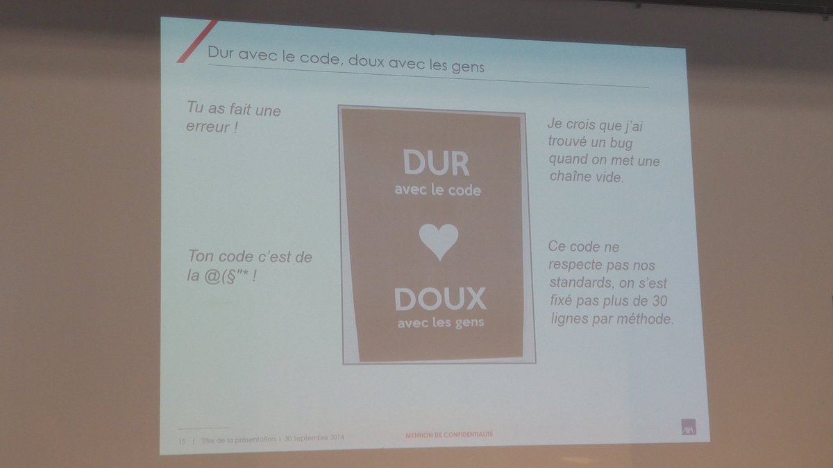 ViaElectronica's tweet photo. Bienveillance lors des revues de code au Webcenter @AXAFrance  #chtidej @OCTOTechnology https://t.co/aFe6Oslfx6