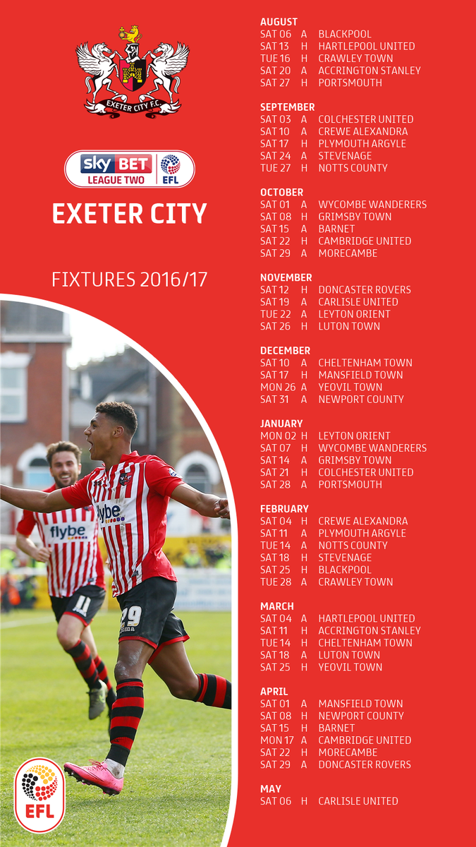 OfficialECFC's tweet photo. FIXTURES: City's full fixture list for the 2016/17 season. Who's excited?! #ECFC #FixtureReleaseDate https://t.co/sk28vaDDpn
