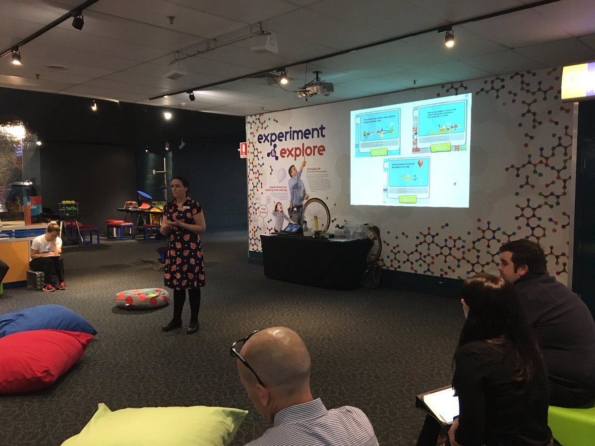 DigitechSteve's tweet photo. @scienceninjagal explains the use on #contraptionmaker for teaching STEM #TMWA_STEAM https://t.co/xMPvym3X9U